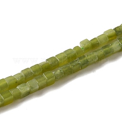 Jade de xinyi naturel / brins de perles de jade du sud de la Chine, cube, 2~2.5x2.5~3.5x2.5~3mm, Trou: 0.4mm, Environ 157~165 pcs/chapelet, 14.96~15.75'' (38~40 cm)
