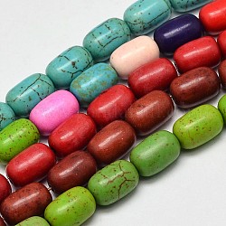 Fili di perline turchesi sintetiche tinte in botte, colore misto, 12x8mm, Foro: 1 mm, circa 31pcs/filo, 15.7 pollice