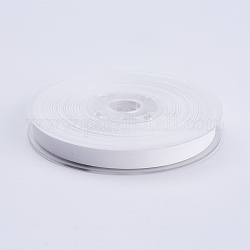 Ruban de satin mat double face, Ruban de satin de polyester, blanc, (3/8 pouce) 9 mm, 100yards / roll (91.44m / roll)