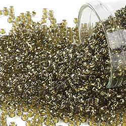 Toho perles de rocaille rondes, Perles de rocaille japonais, (758) diamant noir doublé d'or, 11/0, 2.2mm, Trou: 0.8mm, environ 50000 pcs / livre