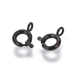 304 пружинное кольцо с гладкой поверхностью из нержавеющей стали, электрофорез черный, 6x1.5 мм, отверстие : 1.8 мм