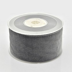 Ruban de velours en polyester pour emballage de cadeaux et décoration de festival, grises , 2 pouce (50 mm), environ 20yards / rouleau (18.29m / rouleau)