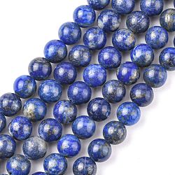 Нитки бусины из натурального ляписа-лазури, круглые, королевский синий, 8 мм, отверстие : 1 мм, около 46 шт / нитка, 15.7 дюйм