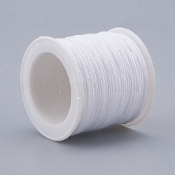 Geflochtenen Nylonfaden, DIY Material für Schmuck machen, weiß, 0.8 mm, 100 Yards / Rolle