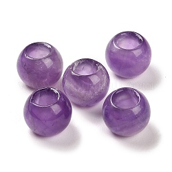 Natürliche Amethyst europäischen Perlen, Großloch perlen, Runde, 12x9~9.5 mm, Bohrung: 5.5~6 mm
