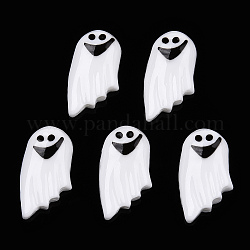 Cabujones de resina opaca de halloween, fantasma, blanco, 23.5x12.5x5.5mm