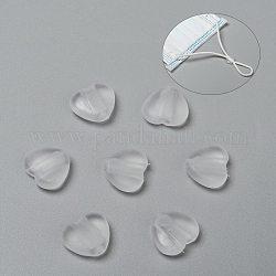 Herz transparent PVC-Kunststoff-Kabelschloss für Mundabdeckung, Anti-Rutsch-Schnallen, Seileinsteller, weiß, 9.5x10x3.5 mm, Bohrung: 2x4 mm