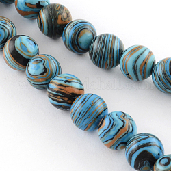 Dyed Synthetical Gemstone Round Bead Strands, DeepSky Blue, 12mm, Hole: 1mm, about 33pcs/strand, 15.5inch