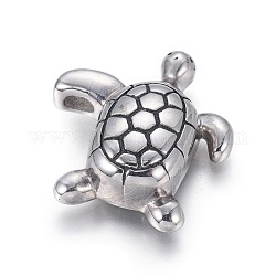 Retro 304 Stainless Steel Pendants, Sea Turtle, Antique Silver, 25x22.5x7.5mm, Hole: 4.5x2.5mm