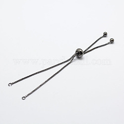 Решетка из латуни, долговечный, изготовление браслетов-слайдеров, без кадмия и без свинца, металлический черный, длина одной цепи: около 115~120 мм