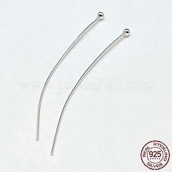 925 Sterling Silver Ball Head Pins, Silver, 20x0.7mm(21 Gauge), Ball: 2mm, about 162pcs/20g
