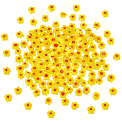 Nbeads 2 нить ручной работы стеклянные бусины миллефиори, цветок, желтые, 4~7.2x2.6 мм, отверстие : 1 мм, около 76~83 шт / нитка, 2 нить / коробка