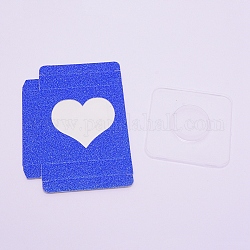 Scatole pieghevoli di carta, scatola di imballaggio per ciglia vuota, con finestra chiara, quadrato, blu royal, 7.2x7.2x1.5cm