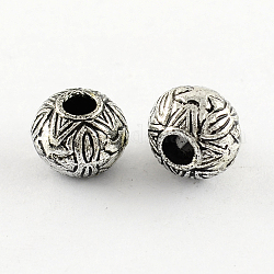 Retro Acrylic Beads, Rondelle, Antique Silver Plated, 8x10mm, Hole: 3mm, about 1130pcs/500g