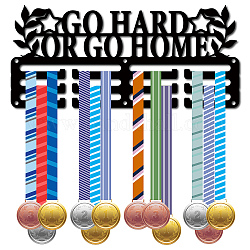 Спортивная тема железная вешалка для медалей настенная стойка для дисплея, 3-строчный, с винтами, слово, 130x290 мм, отверстие : 5 мм