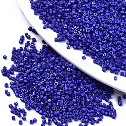 Perline di semi di vetro di grado 11/0, cilindro, dimensione uniforme del seme, cottura della vernice, blu, 1.5x1mm, Foro: 0.5 mm, circa 20000pcs/scatola