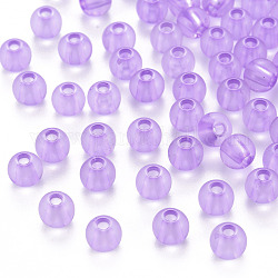 Perles en acrylique transparente, ronde, lilas, 6x5mm, Trou: 1.8mm, environ 4400 pcs/500 g