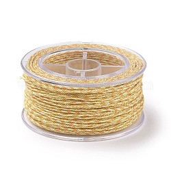 Хлопковый шнур макраме, плетеная веревка, с пластиковой катушкой, для настенного крепления, ремесла, Подарочная упаковка, бледно золотарник, 1 мм, около 30.62 ярда (28 м) / рулон