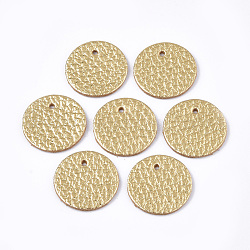 Eco-Friendly Cowhide Pendants, Flat Round, Light Khaki, 15.5x1.5mm, Hole: 1.6mm