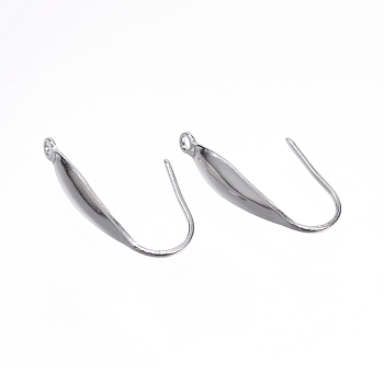 316 ganci per orecchini in acciaio inossidabile chirurgico, filo per le orecchie, con anello verticale, colore acciaio inossidabile, 20x10x4.5mm, Foro: 1.2 mm