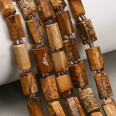 Natürliches Bild Jaspis Perlen Stränge&nbsp;G-F836-B04-01-1