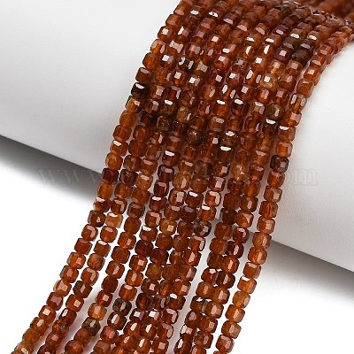 Натуральный оранжевый гранатовый бисер пряди&nbsp;G-C262-C09-3mm-1