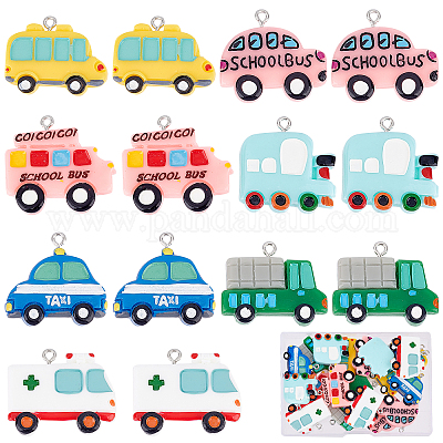 cartoon car plane transportation resin charms