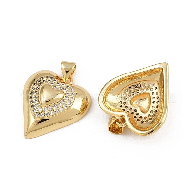 Латунные микропаве прозрачные подвески с фианитом ZIRC-I367-13G-01-1