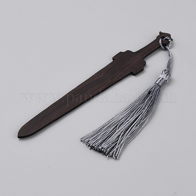Lesezeichen aus Holzschwert&nbsp;AJEW-WH0348-579D-1
