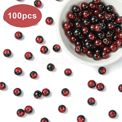 100 шт. прозрачные стеклянные бусины с эффектом кракле&nbsp;GLAA-YW0004-46B-1