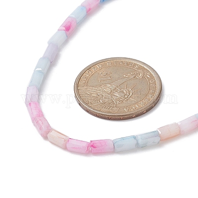 Collier de perles de verre rectangle&nbsp;NJEW-JN04328-1