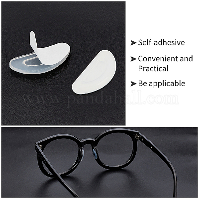 Wholesale GORGECRAFT 1 Box 24 Pairs Embedded Eyeglasses Nose Pads Black  Non-slip D Shape Soft Silicone Nose Cushions for Glasses Full Frame  Eyeglasses Sunglasses Eyewear Replacements Accessories 