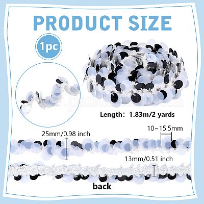 2 Yards Polyester-Perlenbesatz&nbsp;SRIB-PH0001-85-1