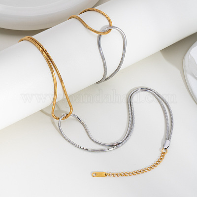 Браслеты и ожерелья из нержавеющей стали в виде змеиных цепочек для женщин NW5875-1-1