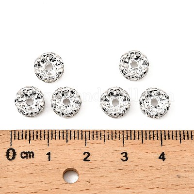 Messing Strass Zwischen perlen&nbsp;X-RB-A014-L8mm-01S-NF-1