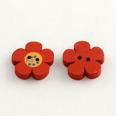 Wholesale 2-Hole Dyed Wooden Buttons 