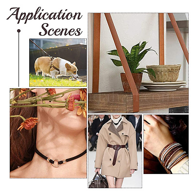 Плоский шнур из микрофибры из искусственной кожи&nbsp;LC-WH0006-07A-06-1