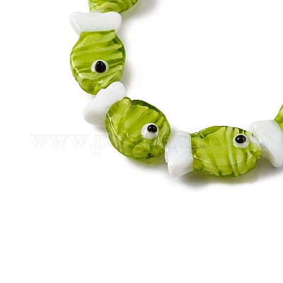 Бусы лэмпворк ручной работы LAMP-G154-07O-1