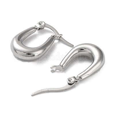 Orecchini A Cerchio Ovali In Acciaio Inossidabile Per Donna – 47x28 Mm, Eleganti, Con Confezione Regalo