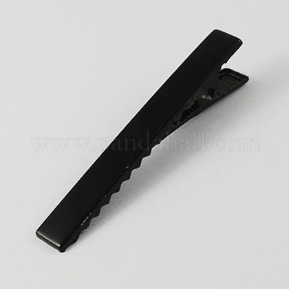 Les accessoires de la pince à cheveux crocodile plat en fer noirs X-PHAR-S039-32mm-1