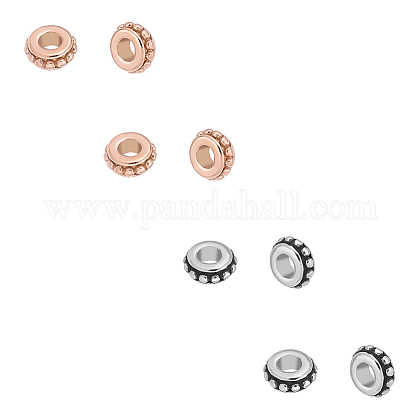 UNICRAFTALE Circa 100 Pz 8 Mm Perline Allentate Rotonde Perline In Acciaio Inossidabile 3 Mm Foro Perline In Metallo Distanziatori Che Trovano Per Braccialetto Fai Da Te Collana Creazione Di Gioielli - Foto 12