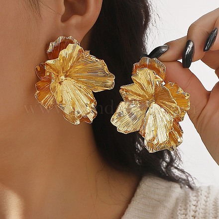 Железные серьги-гвоздики для женщин LS-EJEW-U063-02A-G-1