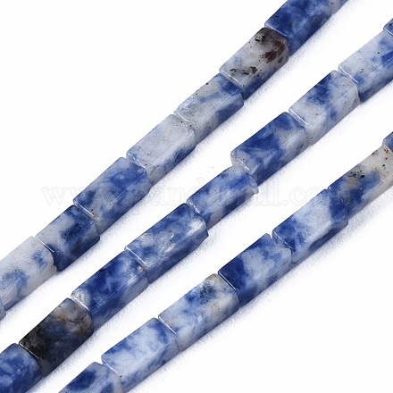 Fili di perle di diaspro macchia blu naturale G-S299-139-1
