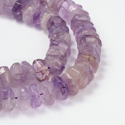Faceted Natural Amethyst Rondelle Bead Strands G-M198-05-1