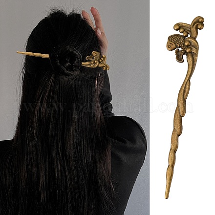 Тибетский стиль аксессуары для волос сплав фурнитуры склеивает волосы TIBE-Q035-031AB-NR-1