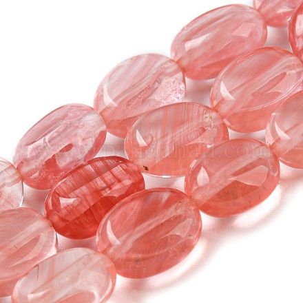 Chapelets de perles en verre de quartz de cerise G-M420-D07-01-1