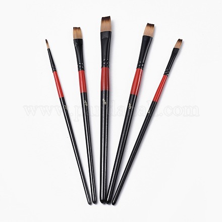 Wooden Paint Brushes Pens Sets AJEW-L074-03-1
