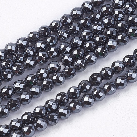 1Strand Grade A Non-Magnetic Synthetic Hematite Beads Strands X-G-S086-3mm-1