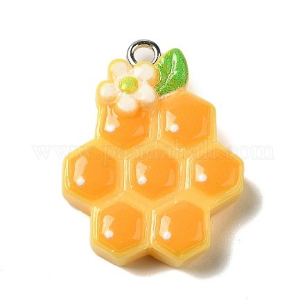Colgantes de resina opaca con tema de abeja RESI-G081-03C-1