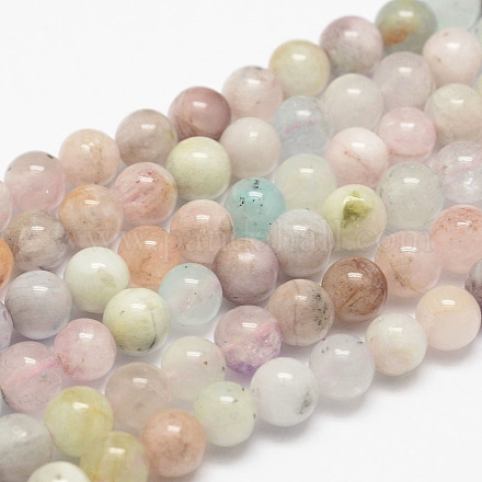 Chapelets de perles en morganite naturelle G-P204-08-8mm-1
